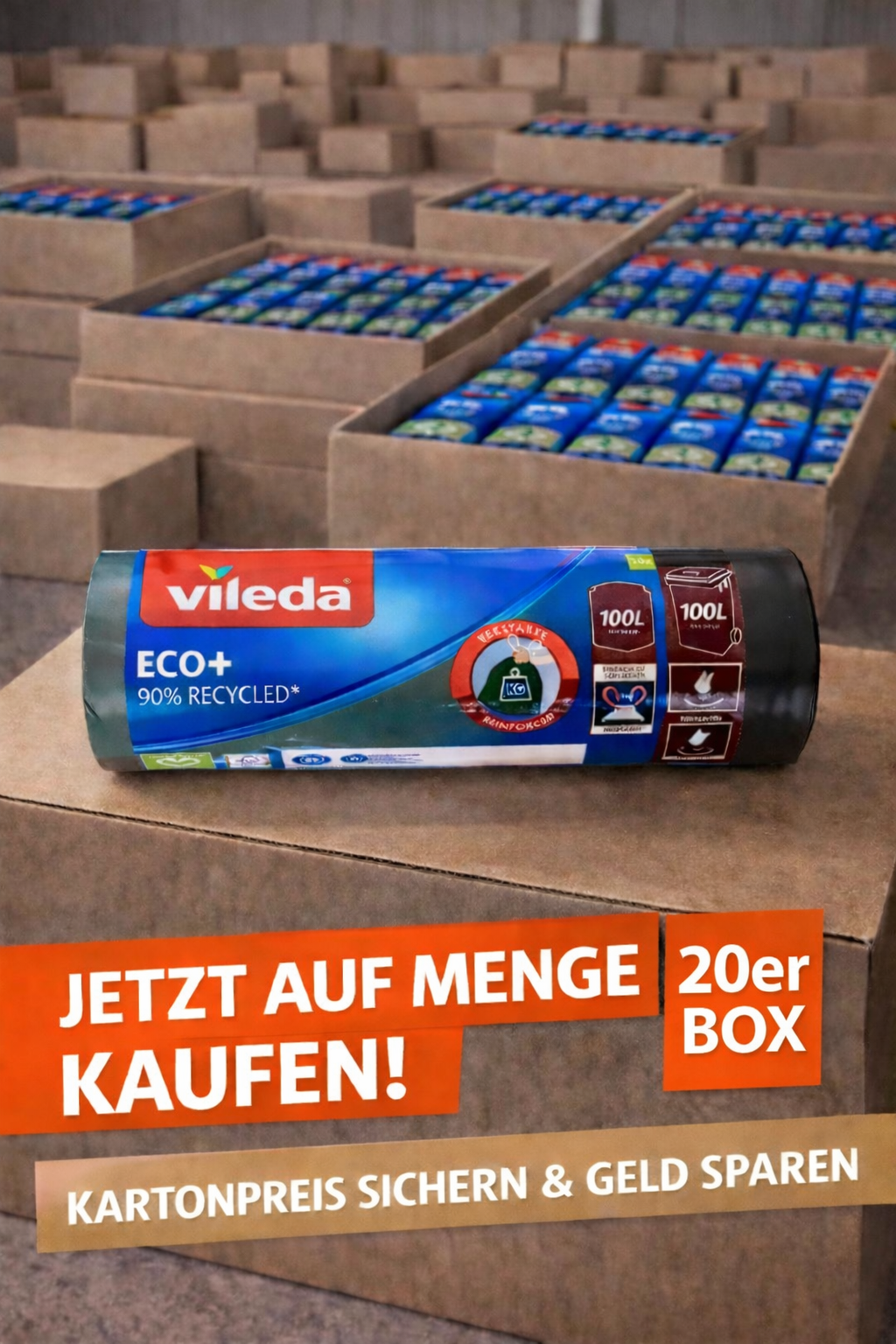 VILEDA 100 L Müllbeutel Eco+ Müllbeutel 20er BOX
